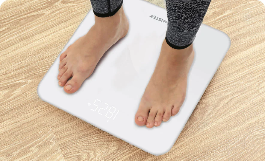 Step on the scale to start weighing